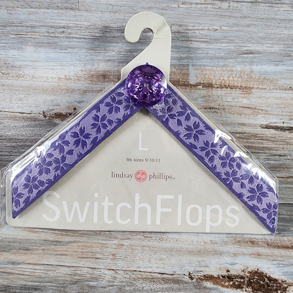 Lindsay Phillips SwitchFlops Cora Purple Floral Jewel Interchangeable Straps L